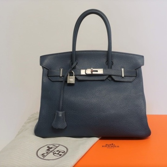 Hermes Handbags - Hermes Birkin 30 Bag Blue de Presse Togo Leather
